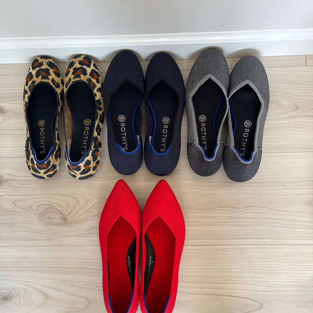 Lot of 4 pair of Rothy's Women's Flats size 8.5